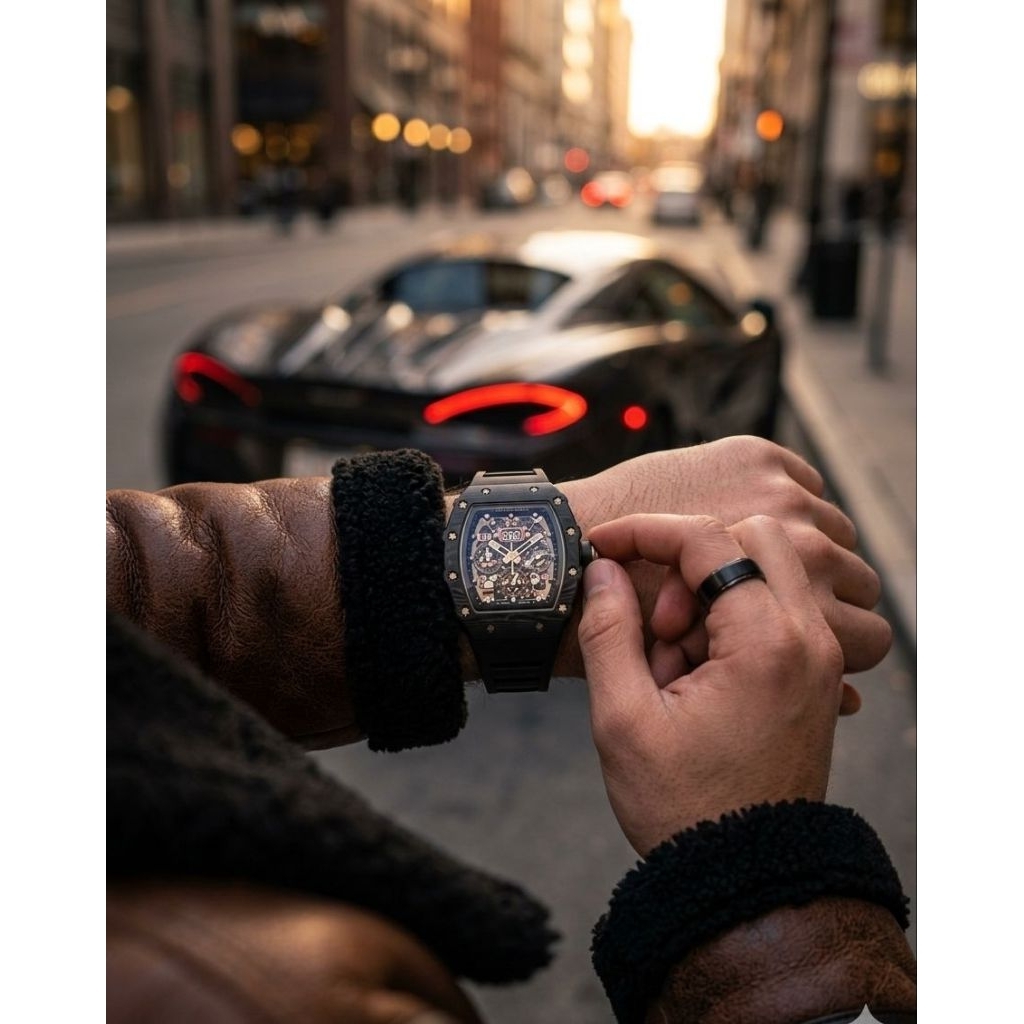 Jam Tangan Fashion Pria Elegan Richard Analog McLaren Hitam