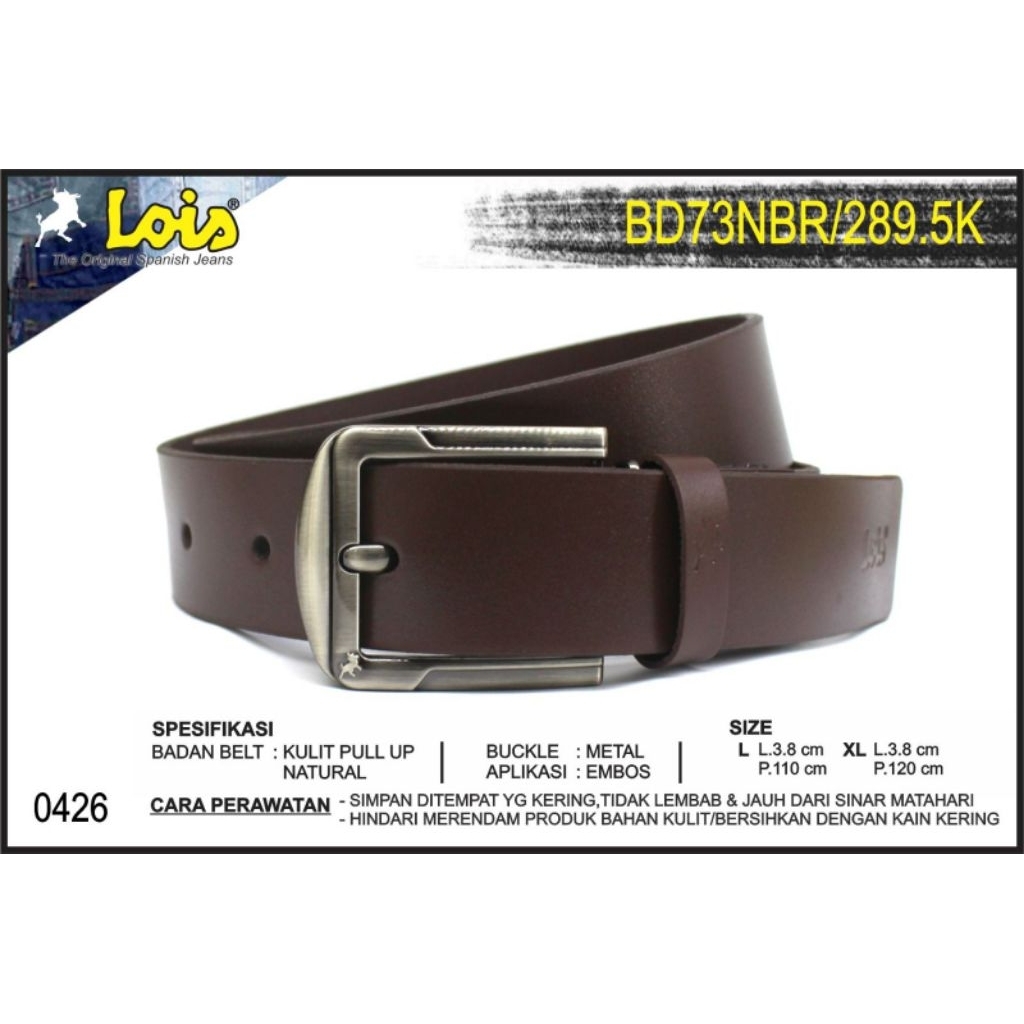 GESPER /Belt Lois Original Pria Bahan Kulit