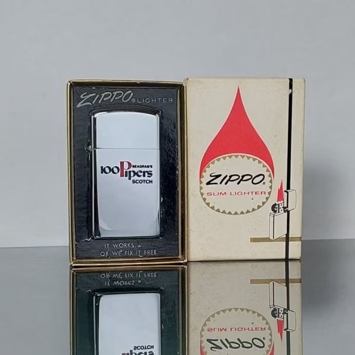 ZIPPO SLIM VINTAGE TAHUN 1971 ADVERTISING 100 PIPPER SCOTH