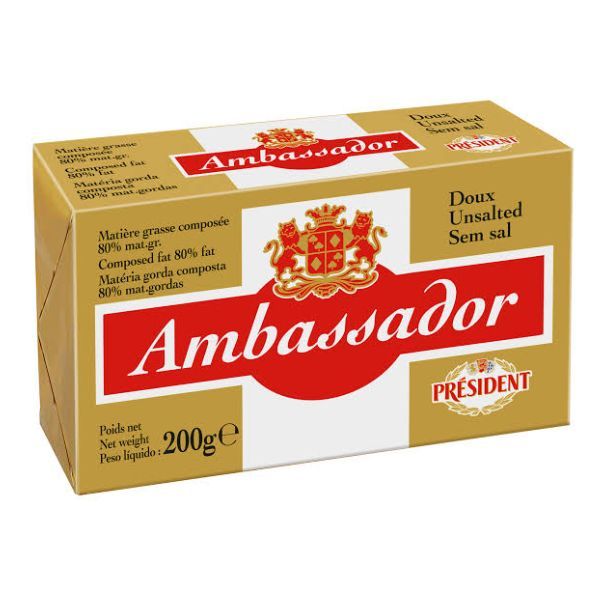AMBASSADOR BUTTER BLEND UNSALTED 80% FAT 200 GR