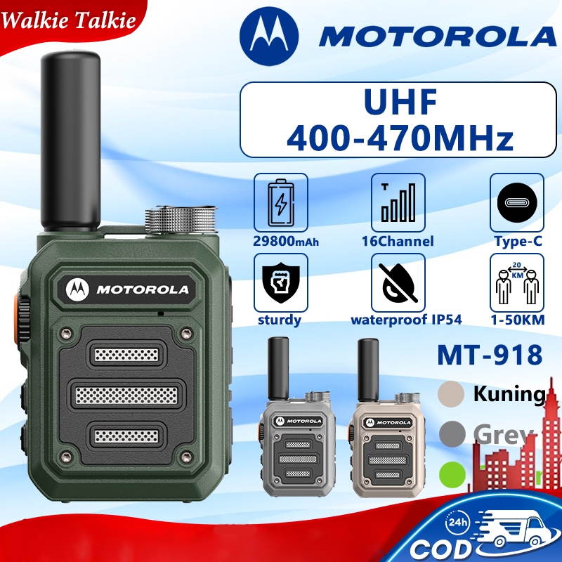 Lifetime Warranty HT Motorola MT918 Walkie Talkie Daya tinggi Radio 30W 1-50 Km 400-470MHz Full freq