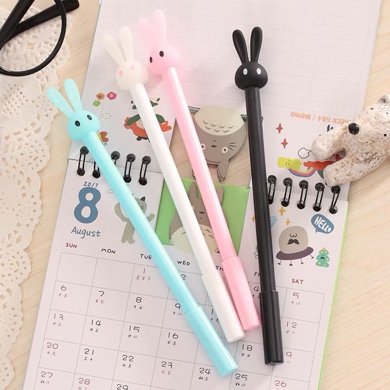 Pulpen Gel Karakter Kelinci Lucu Cute Bunny | Pena Gel Air Anak Sekolah Estetik Korean Style | tatio