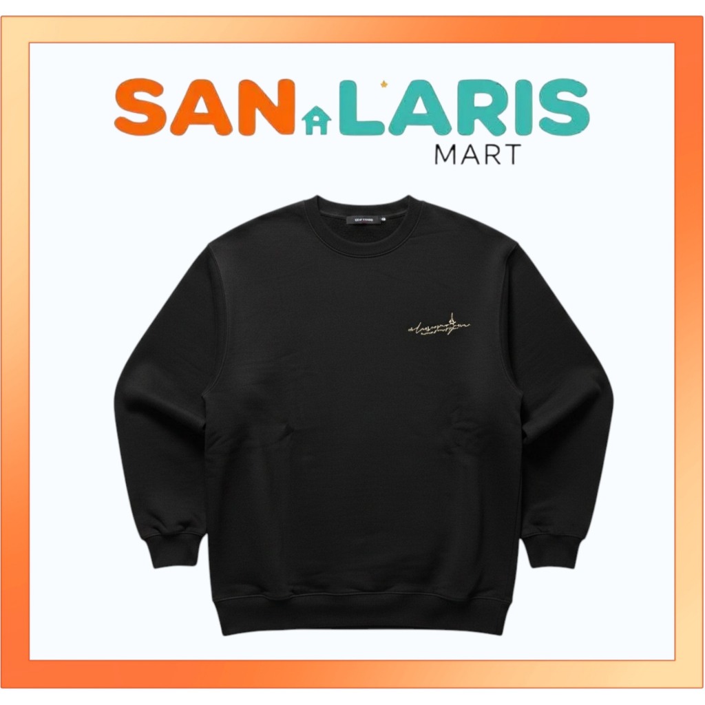 CREWNECK PREMIUM KOREA HITAM PEKAT ORIGINAL BRAND BY CPGN STUDIO  UNISEX (LD120 P 66)