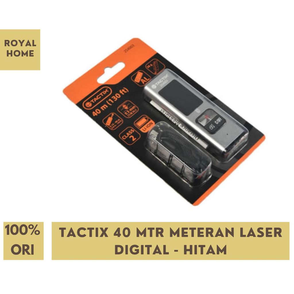 Tactix 40 Mtr Meteran Laser Digital Hitam Pocket Laser Distance Measurer 40M