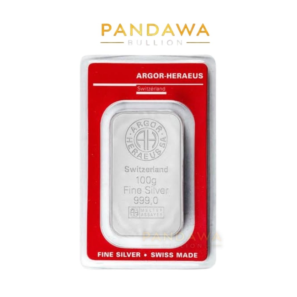Logam Mulia Perak Argor Heraeus 100 Gram Presscard