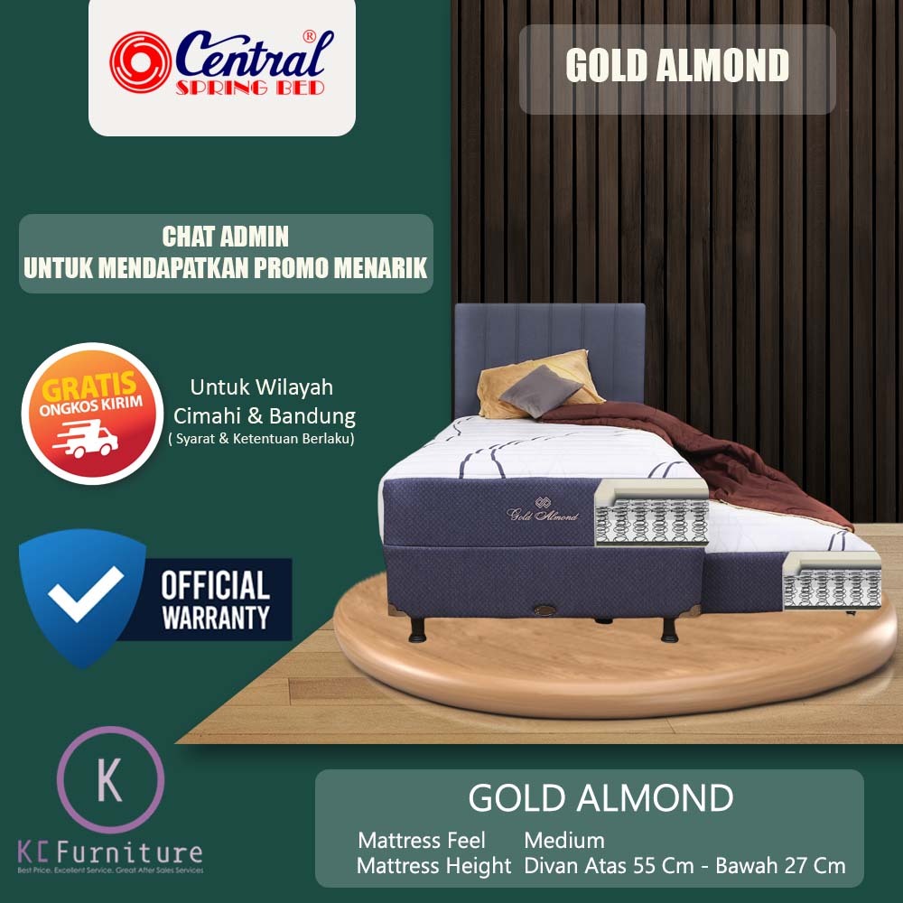 Kasur Springbed 2in1 Gold Central - Gold Almond