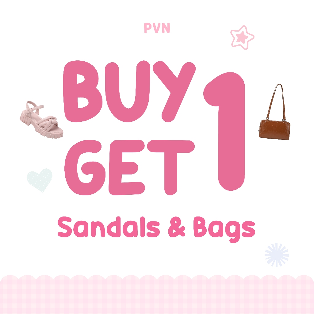 PVN B1G1 Special Sandal Collection Wanita Sandal Pink Cream