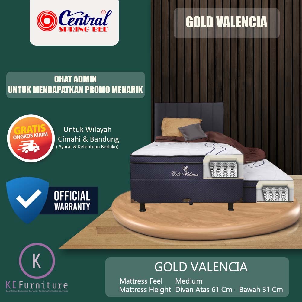 Kasur Springbed 2in1 Central Gold - Gold Valencia ( Full Set )
