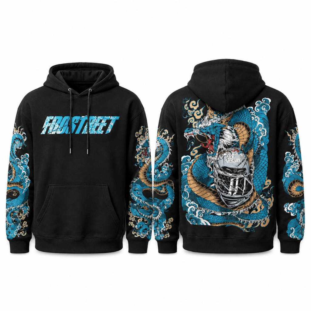 Hoodie Prostreet Ryujin Full Print Sablon Unisex Pria Wanita size M-XXL