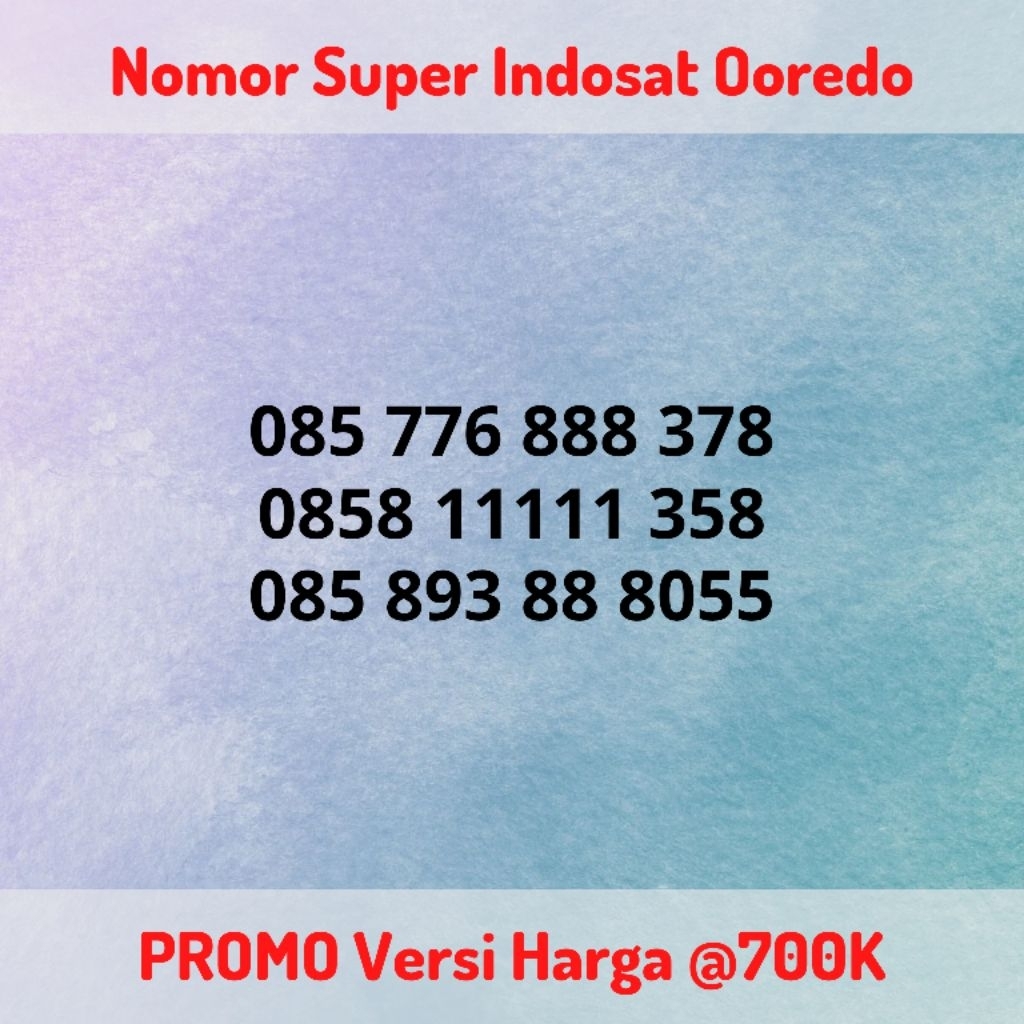 Nomor Cantik Super Indosat Ooredoo Seri LENGKAP Versi @700K - PROMO Kartu Perdana IM3 Seri Ekor 8055