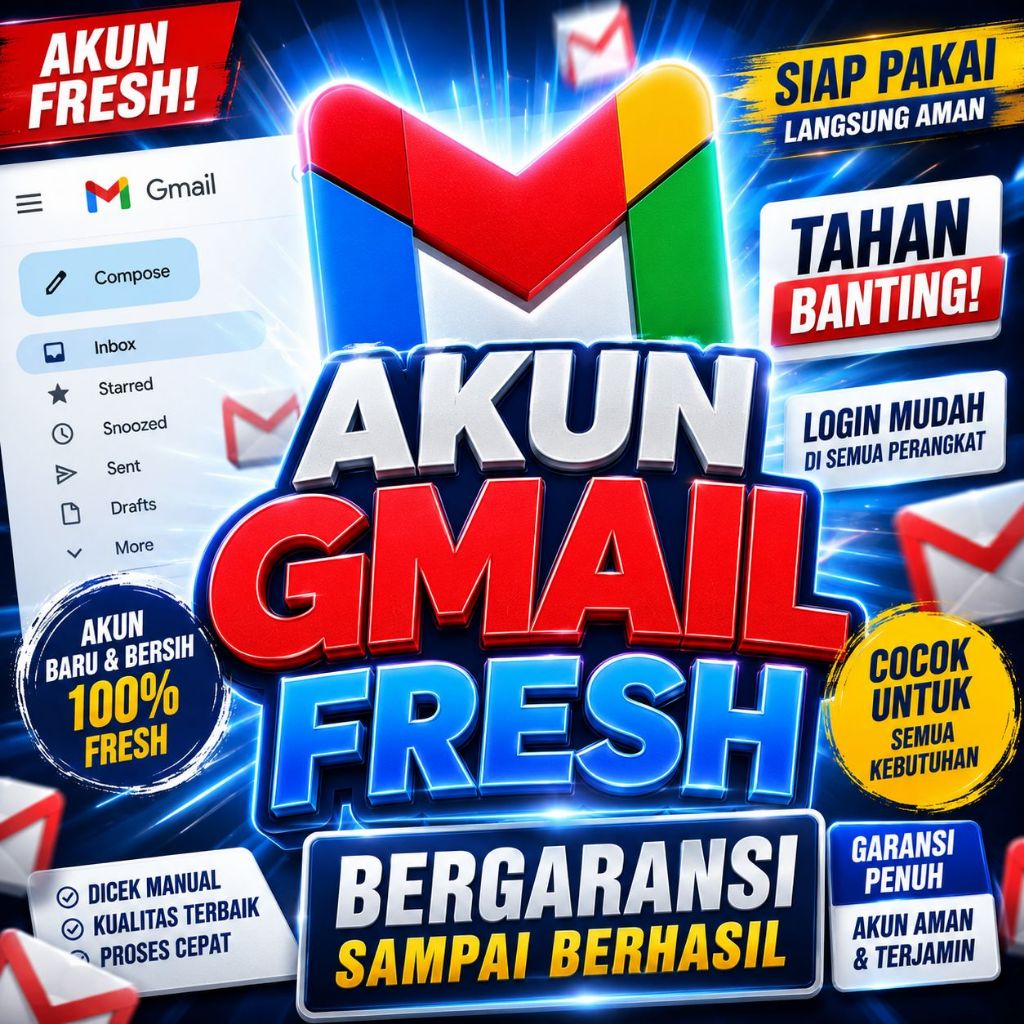 Akun Gmail Fresh Berkualitas | Baru Siap Pakai | Aman | Garansi Sampai Berhasil