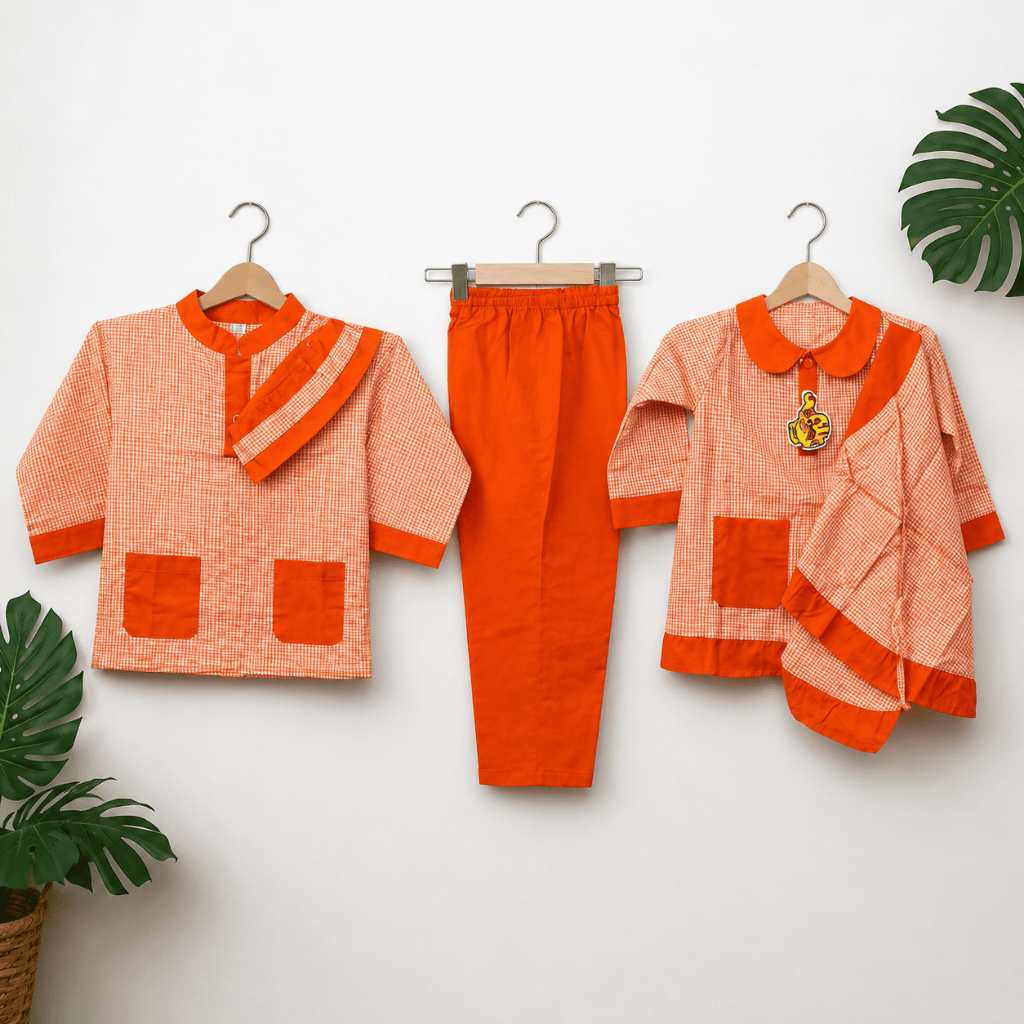 1 SET SERAGAM  MUSLIM ANAK TK/PAUD ORANGE
