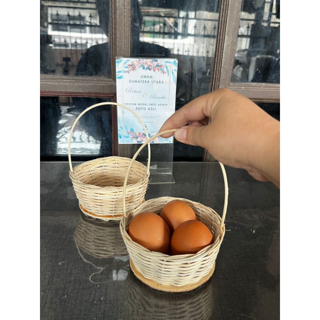 Keranjang Telur Rotan / Keranjang Paskah / keranjang bunga Tabur / keranjang mini / keranjang 10cm r