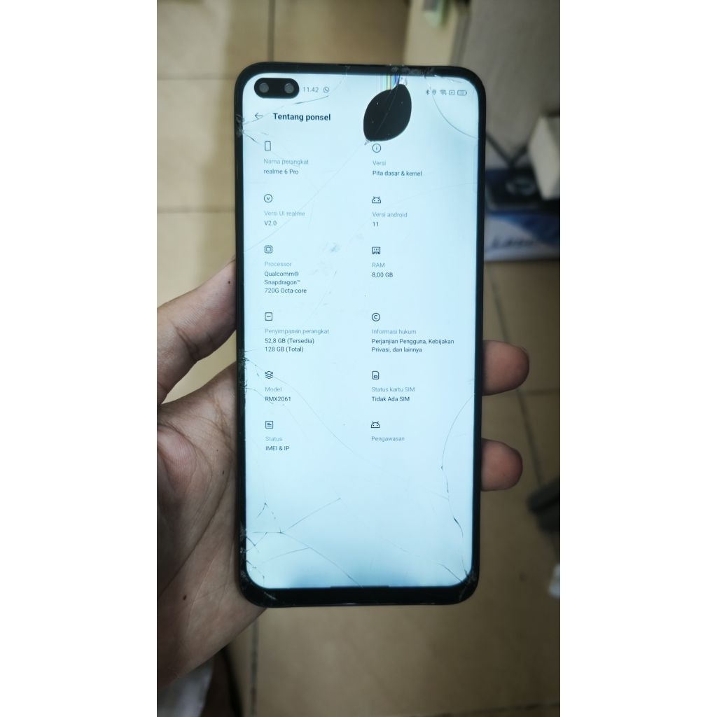 mesin realme 6 pro 8/128 normal tested