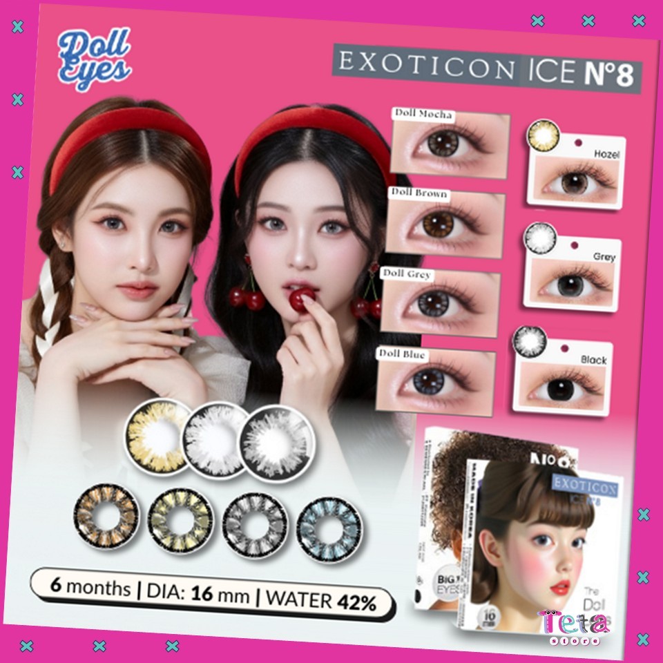 Softlens ICE N8 DOLL Minus (-3.75 s/d -6.00) by Exoticon