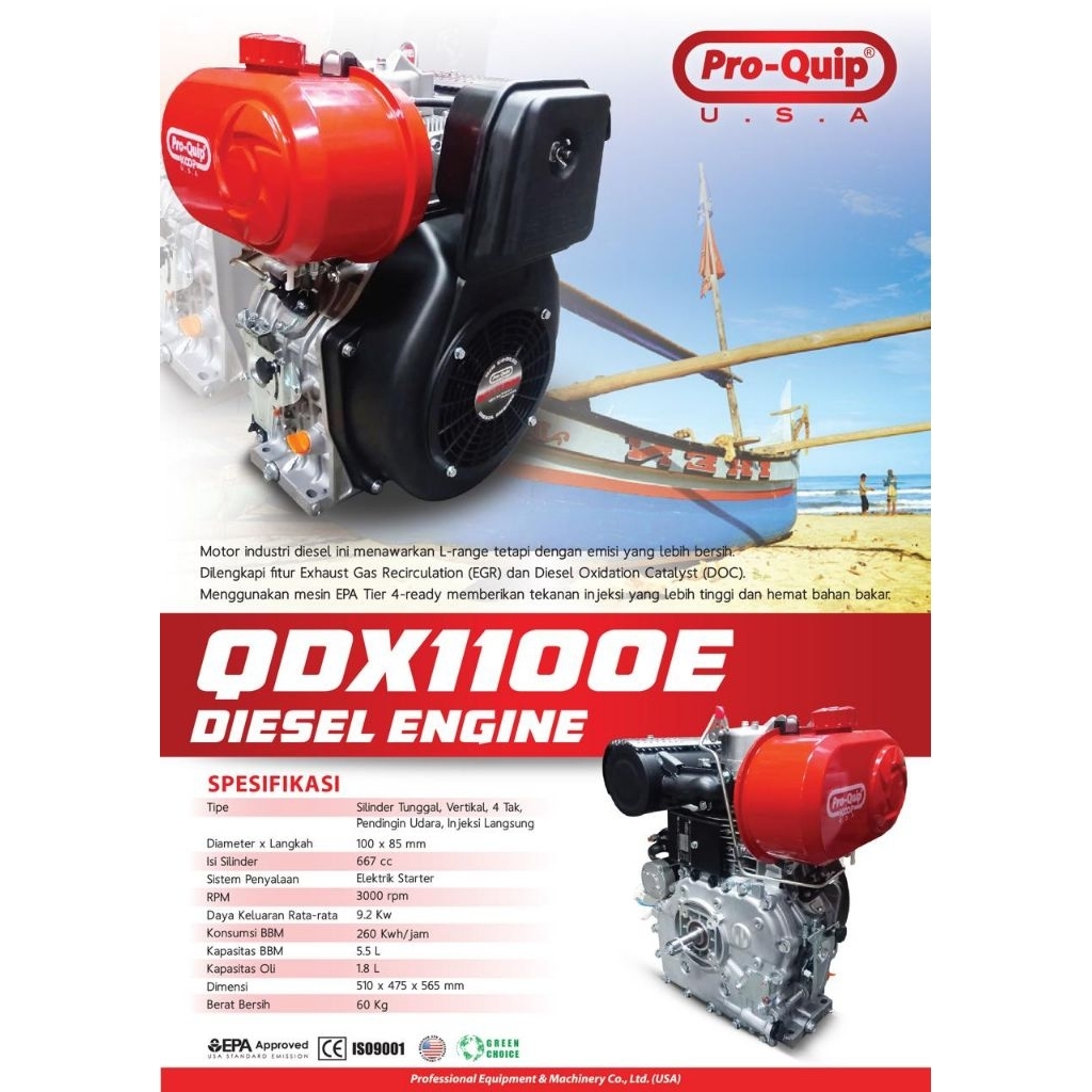 ENGINE DIESEL PROQUIP QDX1100E