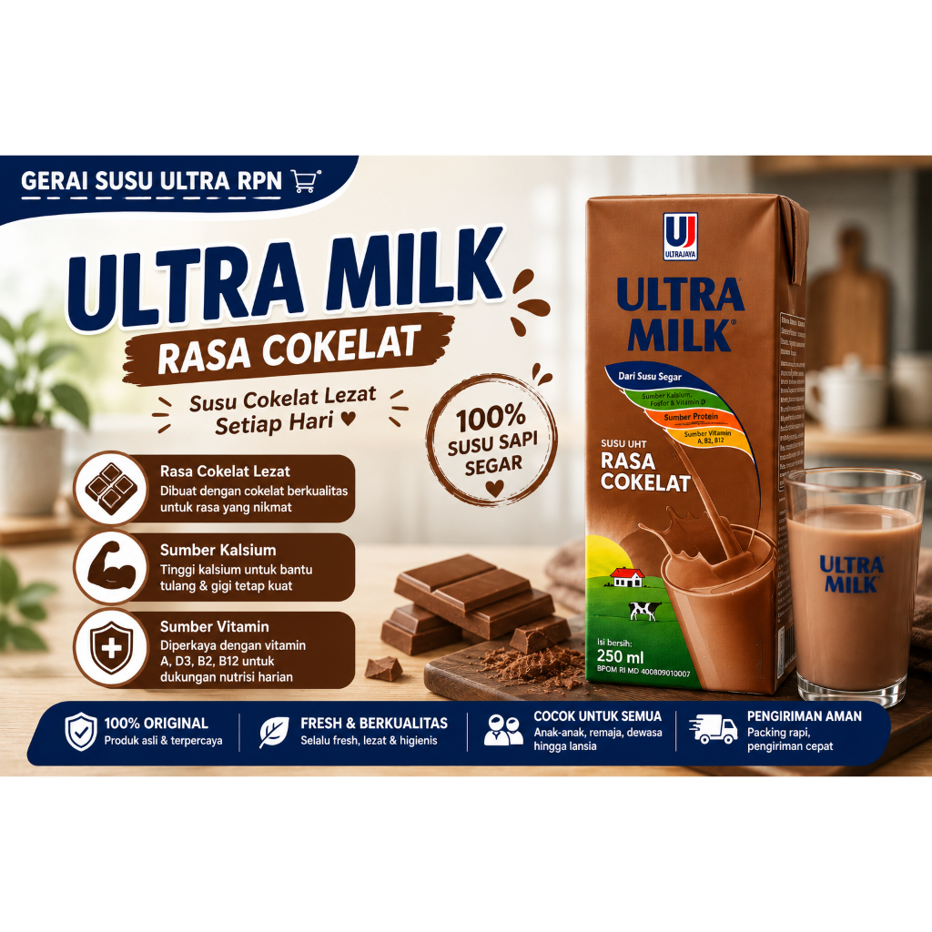 Susu Ultra Rasa Coklat 200 ml
