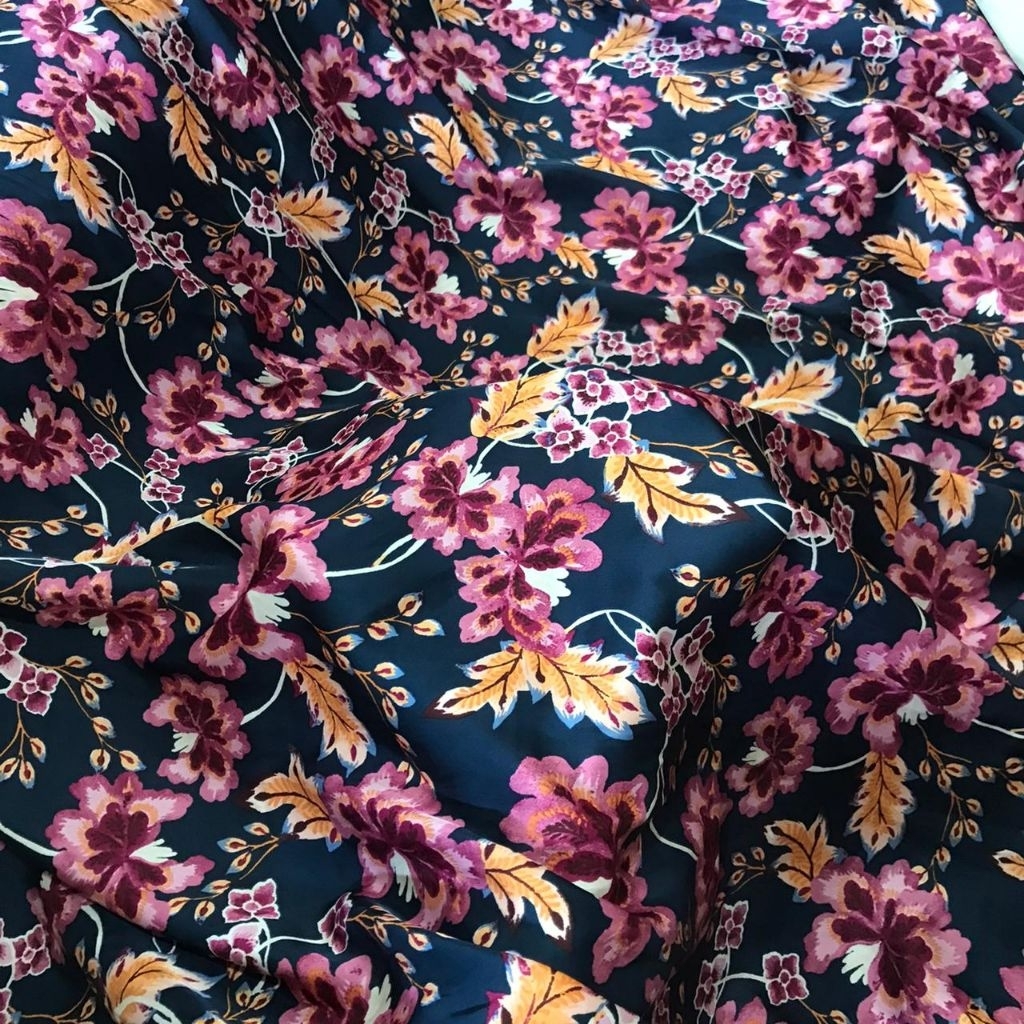 kain satin motif ~ kain baby silk motif bunga ~ kain baby silk motif bunga mewah ~ kain silk motif