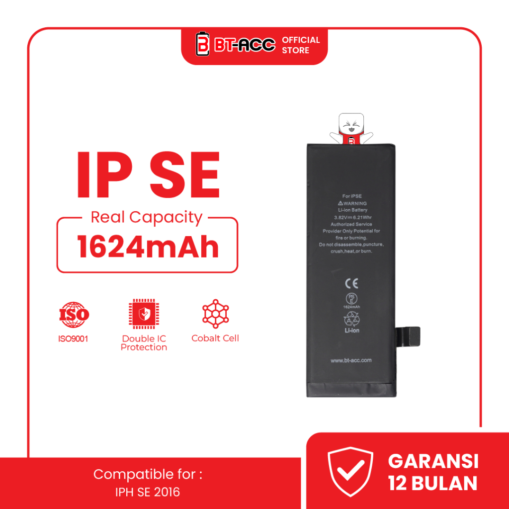 BT-ACC Baterai Batre Batrai For iPhone SE 2016 With 1624mAh