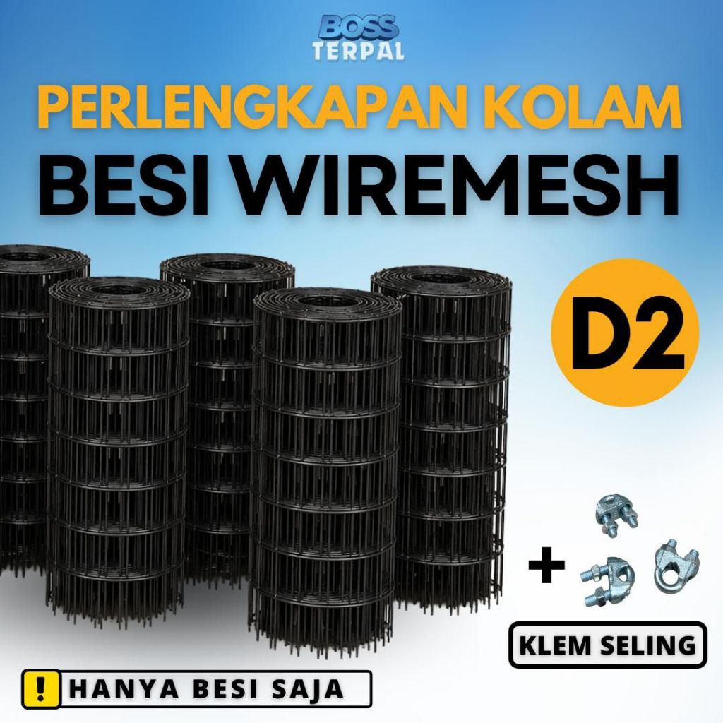 Rangka Kolam Terpal - Besi Wiremesh Anti Karat - Besi Diameter 2m Sudah di Cat