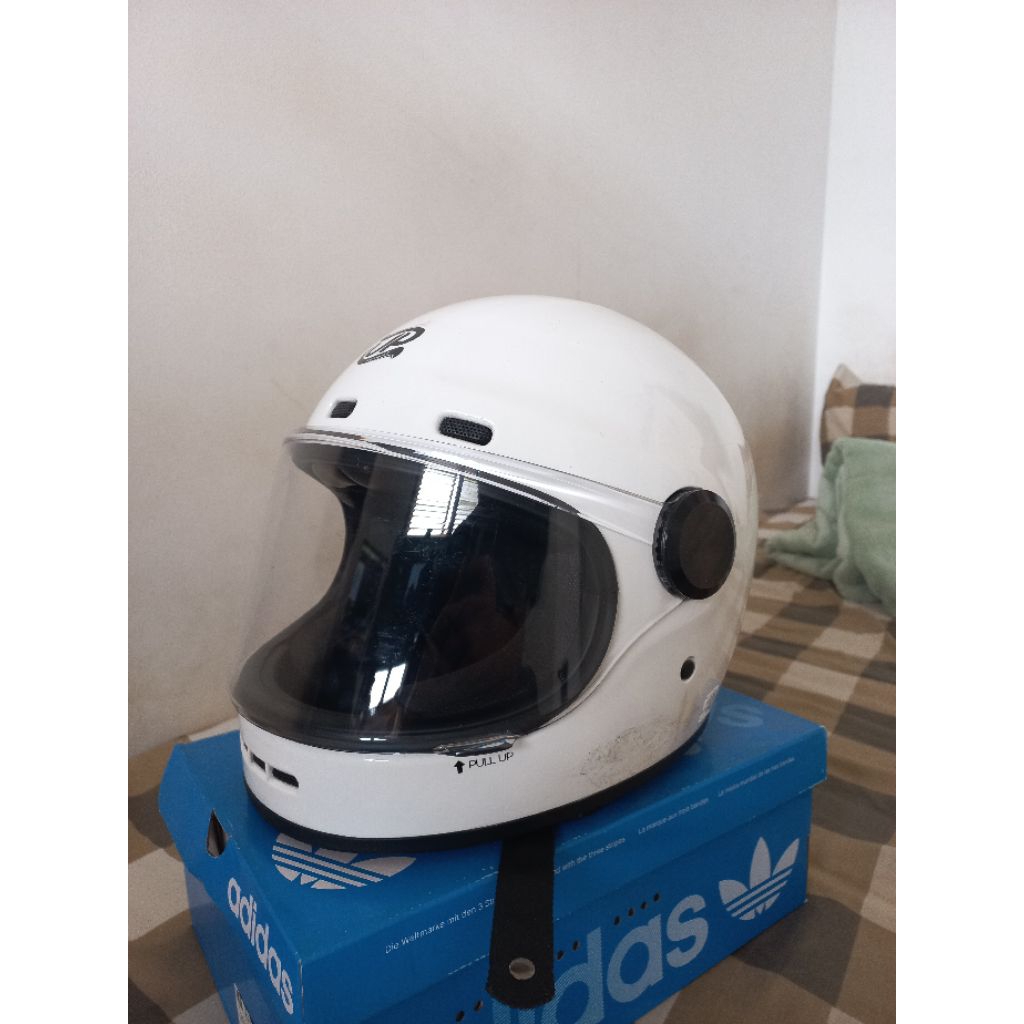 Helm JP Rokr Putih Gloss Ukuran XL - Bekas