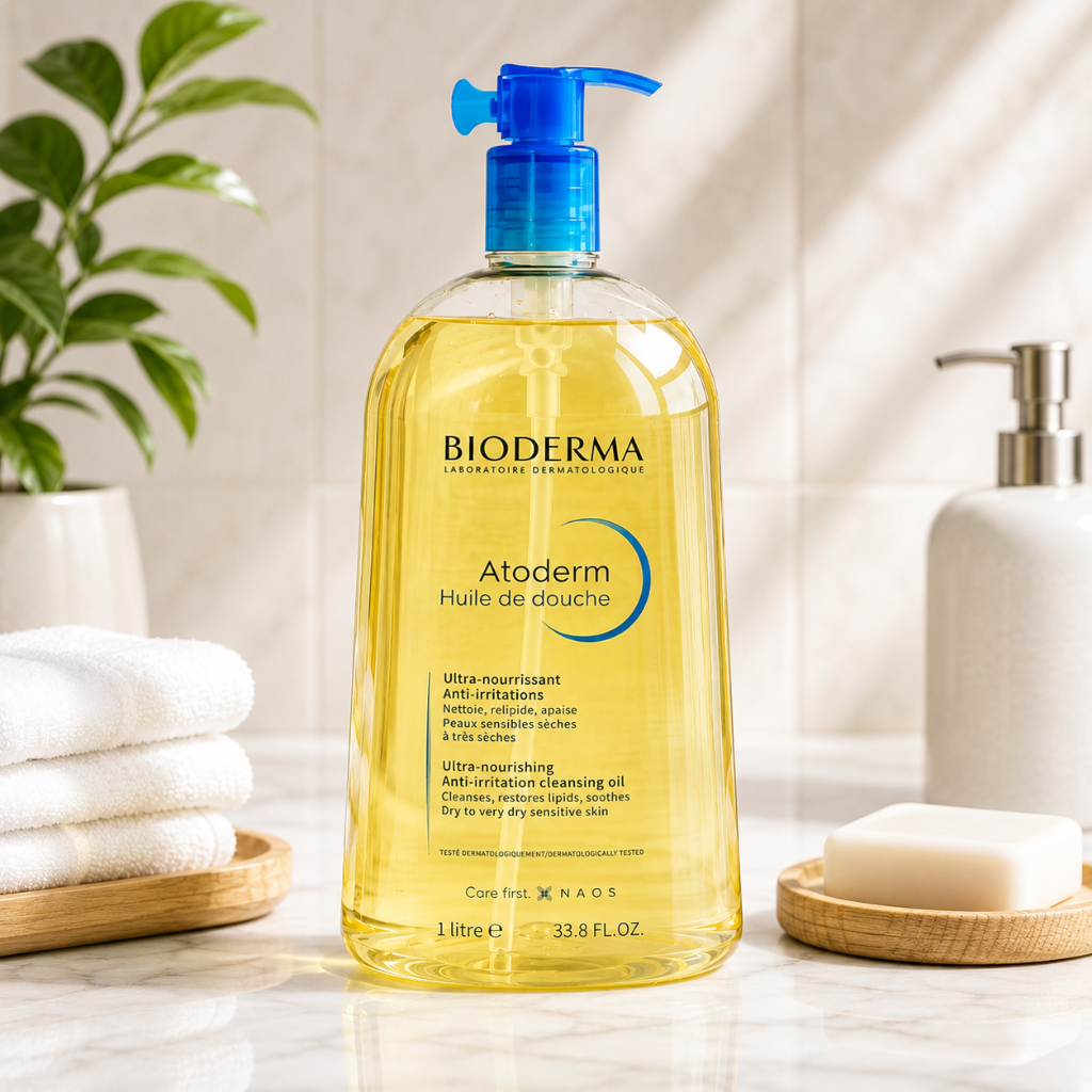 Bioderma Atoderm Huile de Douche 1000ml / Bioderma Atoderm Shower Oil / 24h hydration Body Wash Show