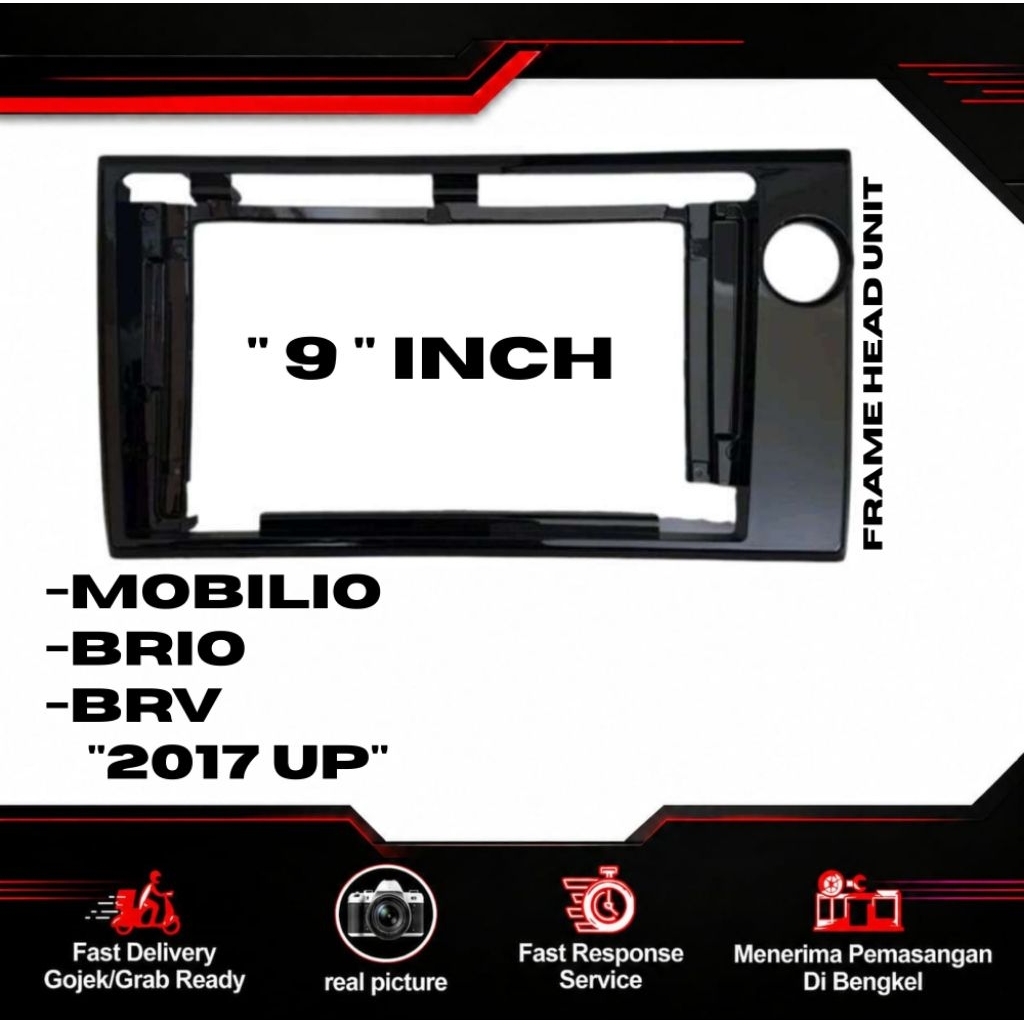 Frame head unit android 9inch brio mobilio brv tahun 2017 up