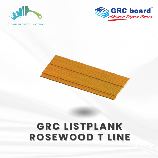 GRC Lisplank & Fasad ROSEWOOD T-LINE Series 3M – Motif Kayu Dinding, Plafon & Dekorasi 10mm L0-LR5