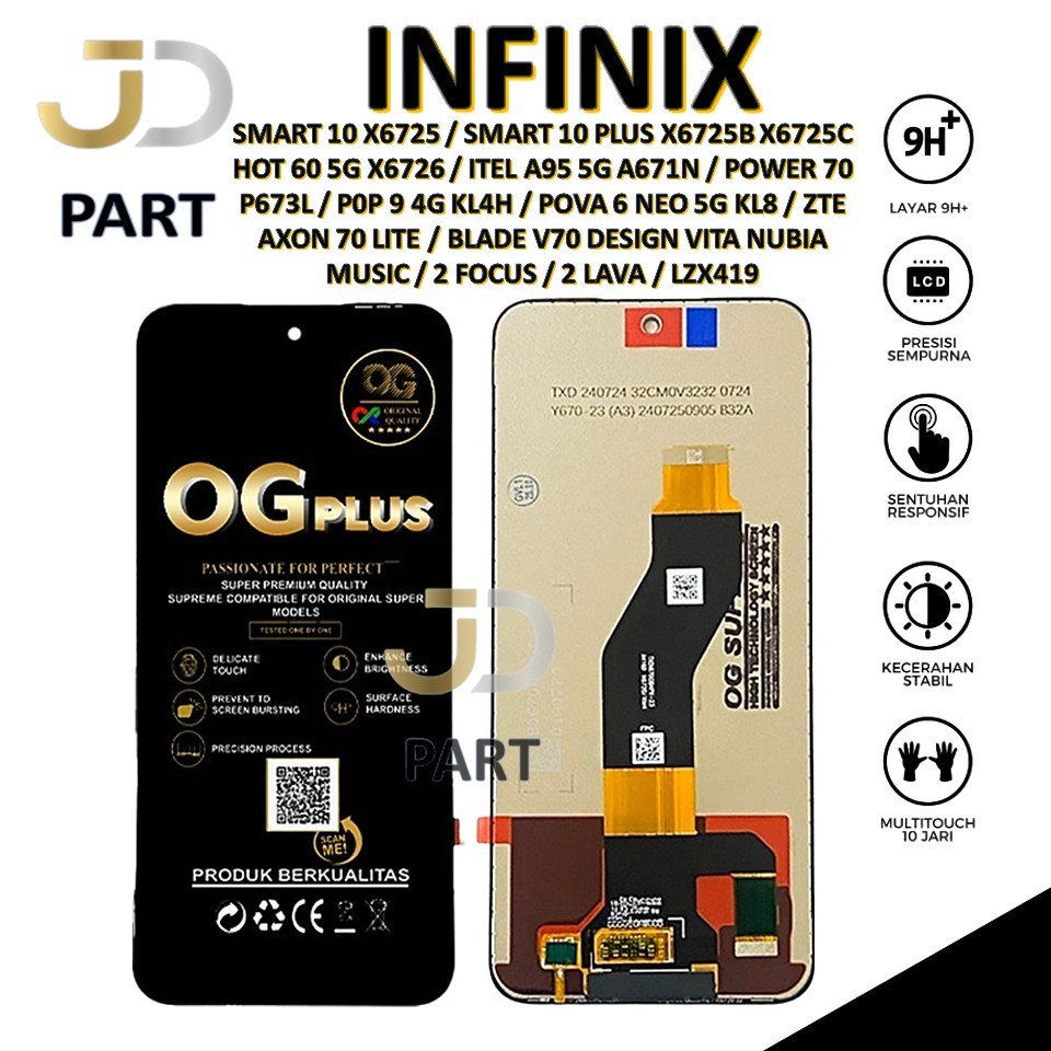 LCD TOUCHSCREEN INFINIX SMART 10 X6725 / SMART 10 PLUS X6725B X6725C / HOT 60 5G X6726 / ITEL A95 5G