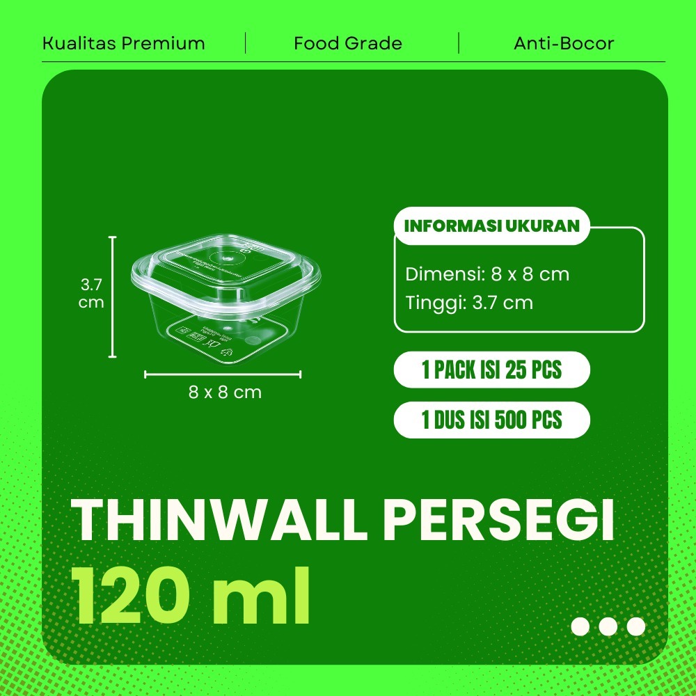 Thinwall Square Mini 120 ML Cup Dessert thinwall kotak