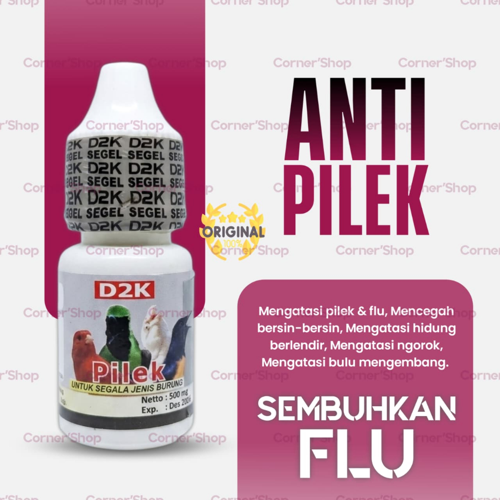 D2K Pilek Obat Burung Sakit Pilek Hidung Berlendir Ngorok Bulu Ngembang