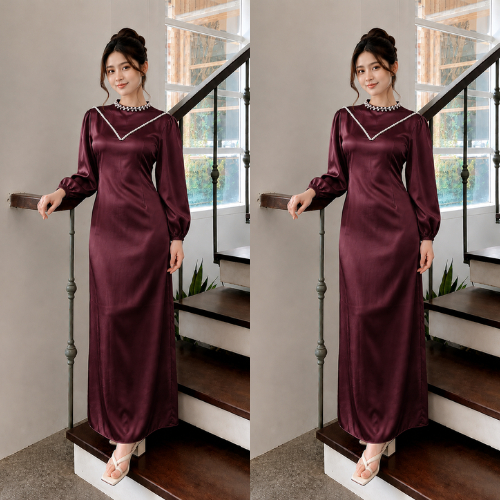 Calendula Dress Material Satin Silk Maxmara Dress Premium Maxy Material Full Maxmara Grade A//Gamis 