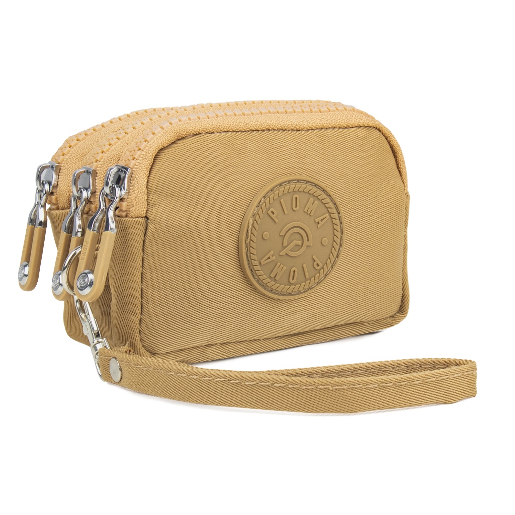 OPIOBAGS Pioma Sakura Dompet Wanita Mini Resleting 3 Sekat  Dompet Kecil Nylon Wristlet Pouch Fashio