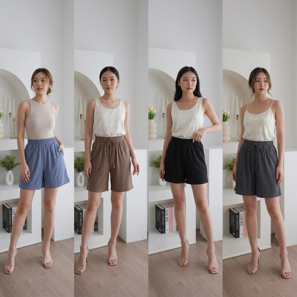CELANA PENDEK KNIT WANITA
