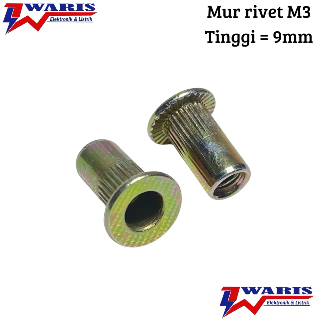 Mur Rivet Rivnut Rivet Nut Mur Tanam M3 Tinggi 9mm