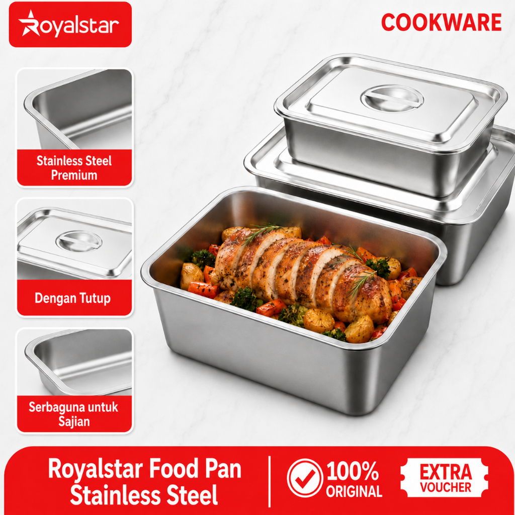 Royalstar Nampan Stainless Jumbo Sus 304 / Nampan Stainless Steel Tebal