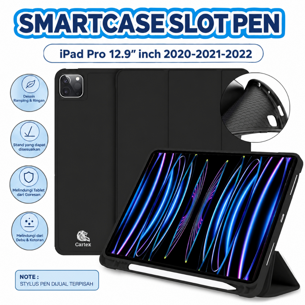 Smartcase Slot pen ipad pro 12.9"inch 2020 2021 2022  ipad pro 12.9"inch  case ipad pro 12.9 / casin