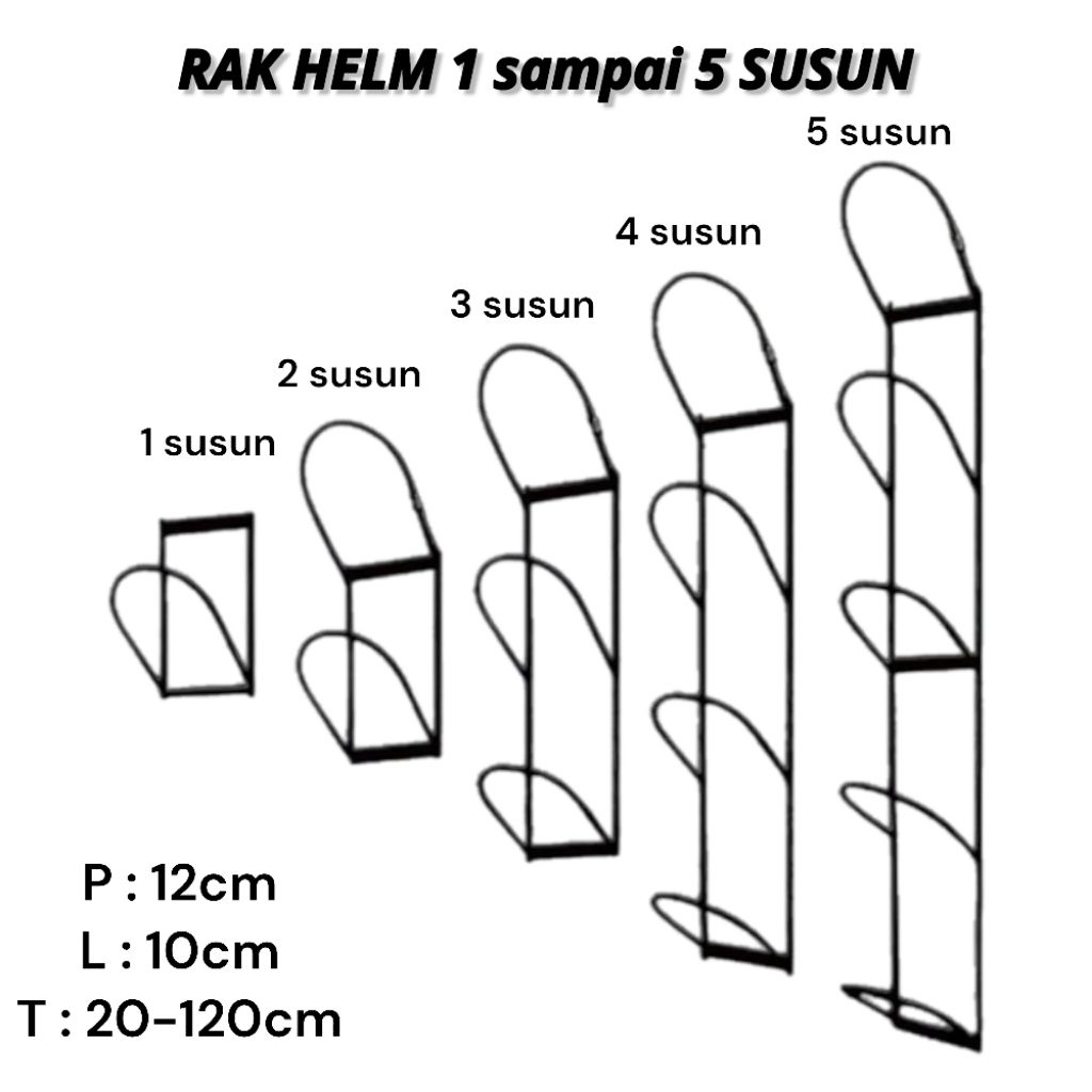DN Rak Helm / Gantungan Helm / Gantungan Helm Dinding / Tempat Helm Besi / Rak Helm Gantung Bahan Be