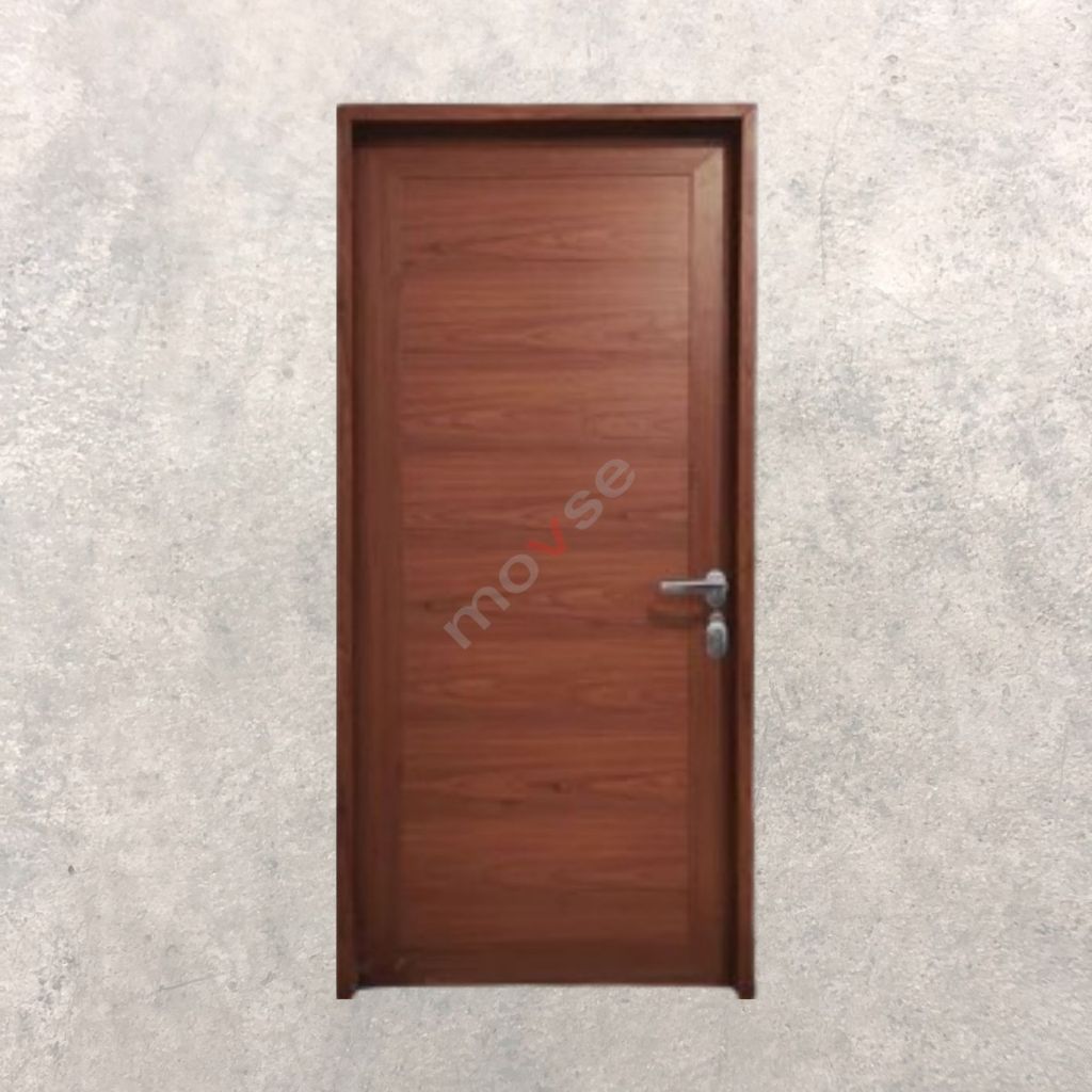 Pintu Platinum Tembers - Pintu UPVC 80 x 200 cm Coklat Urat Kayu