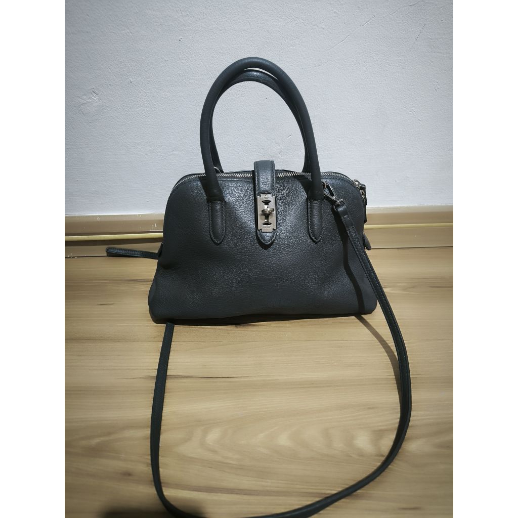 VUNQUE TOQUE Tote/ Sling kulit Asli,warna abu