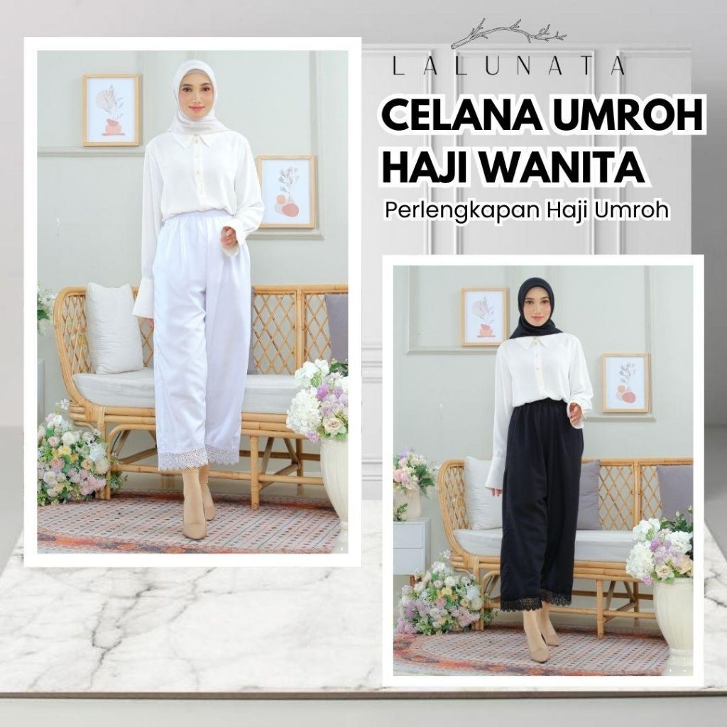 celana renda wanita/celana daleman gamis/celana renda katun/celana umroh haji wanita