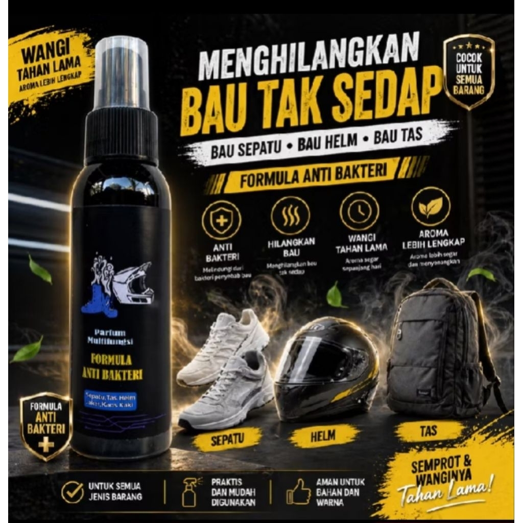 Parfum Sepatu Anti Bakteri/ Shoe Parfume / Pembersih Sepatu / Parfum Helm dan Jacket / Vol 60 ML
