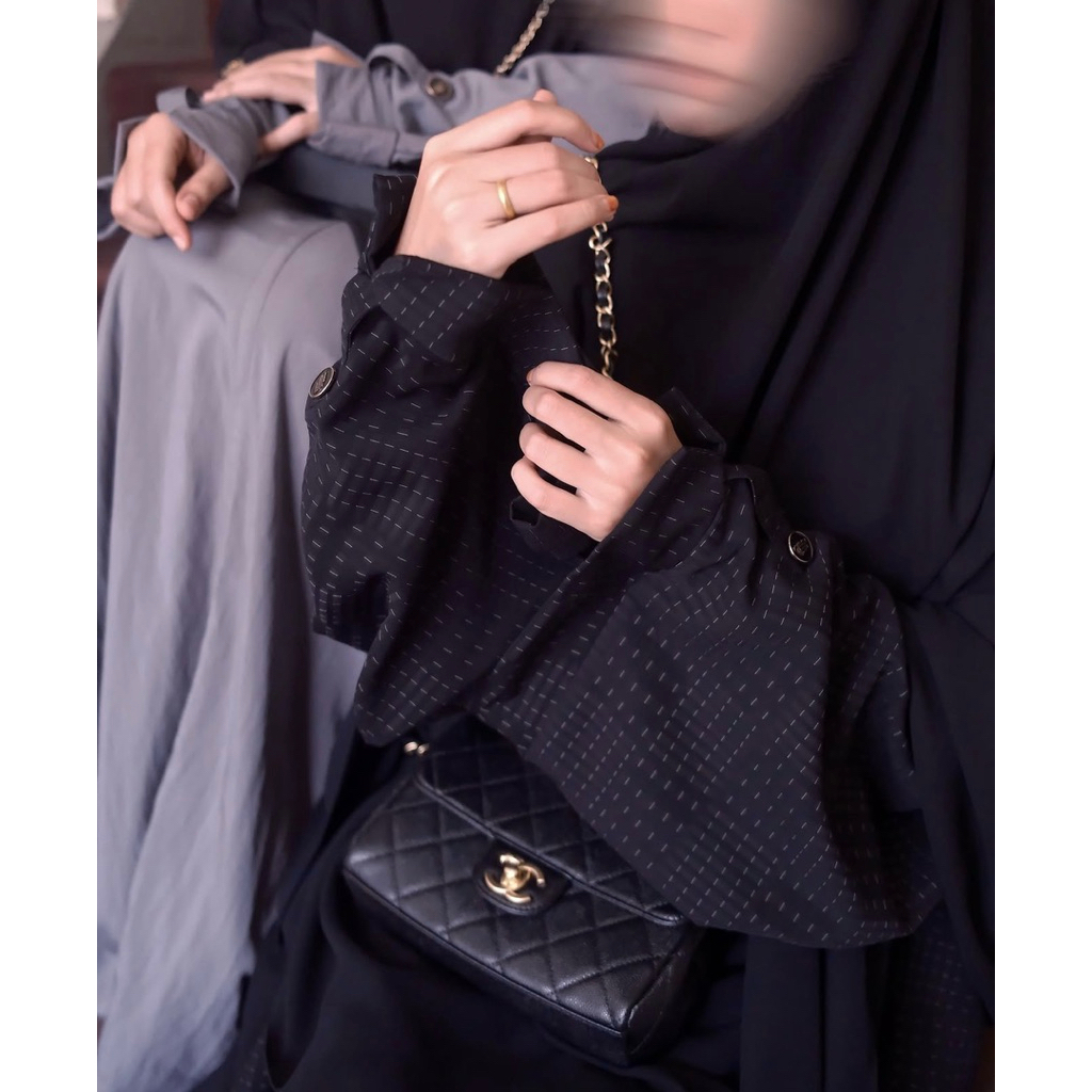 PRELOVED Hawwa jetblack Duplex XXL Abaya Malikah