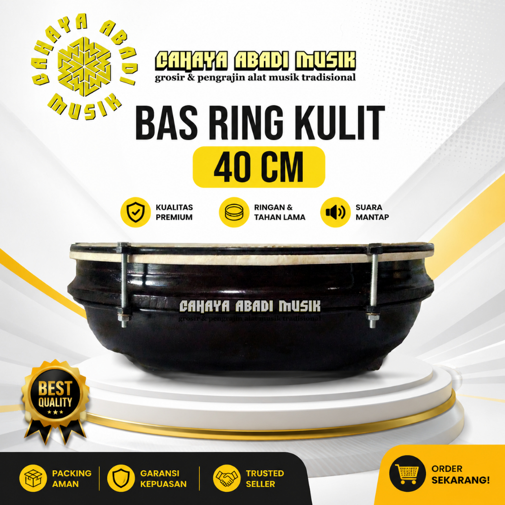 bas ring Hadroh banjari kulit 40cm