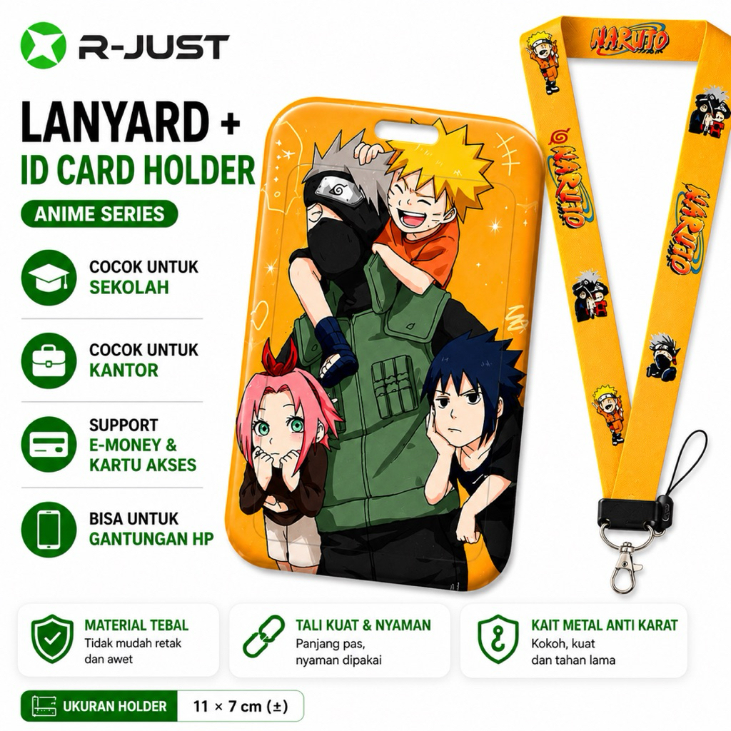 R-JUST Lanyard ID Card Karakter Lucu ANIME Edition Card Holder/ ID Card Leher