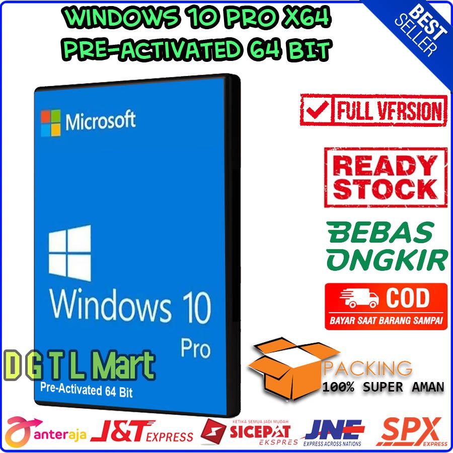 DVD Windows 10 Pro x64 Pre Activated 64 Bit ( Sudah aktiv tidak perlu aktivasi )