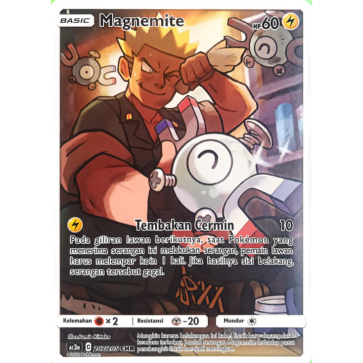 TCG Magnemite CHR HOLO ac3a 207/205 KARTU CARD POKEMON INDONESIA
