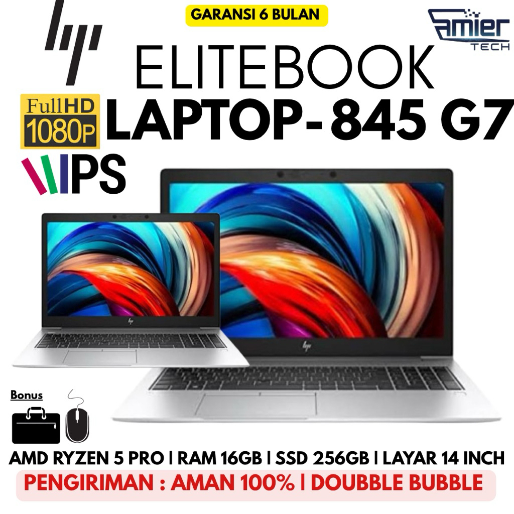 HP ELITEBOOK 845 G7 | AMD RYZEN 5 PRO |RAM 8GB/SSD 256GB |MULUS BERGARANSI