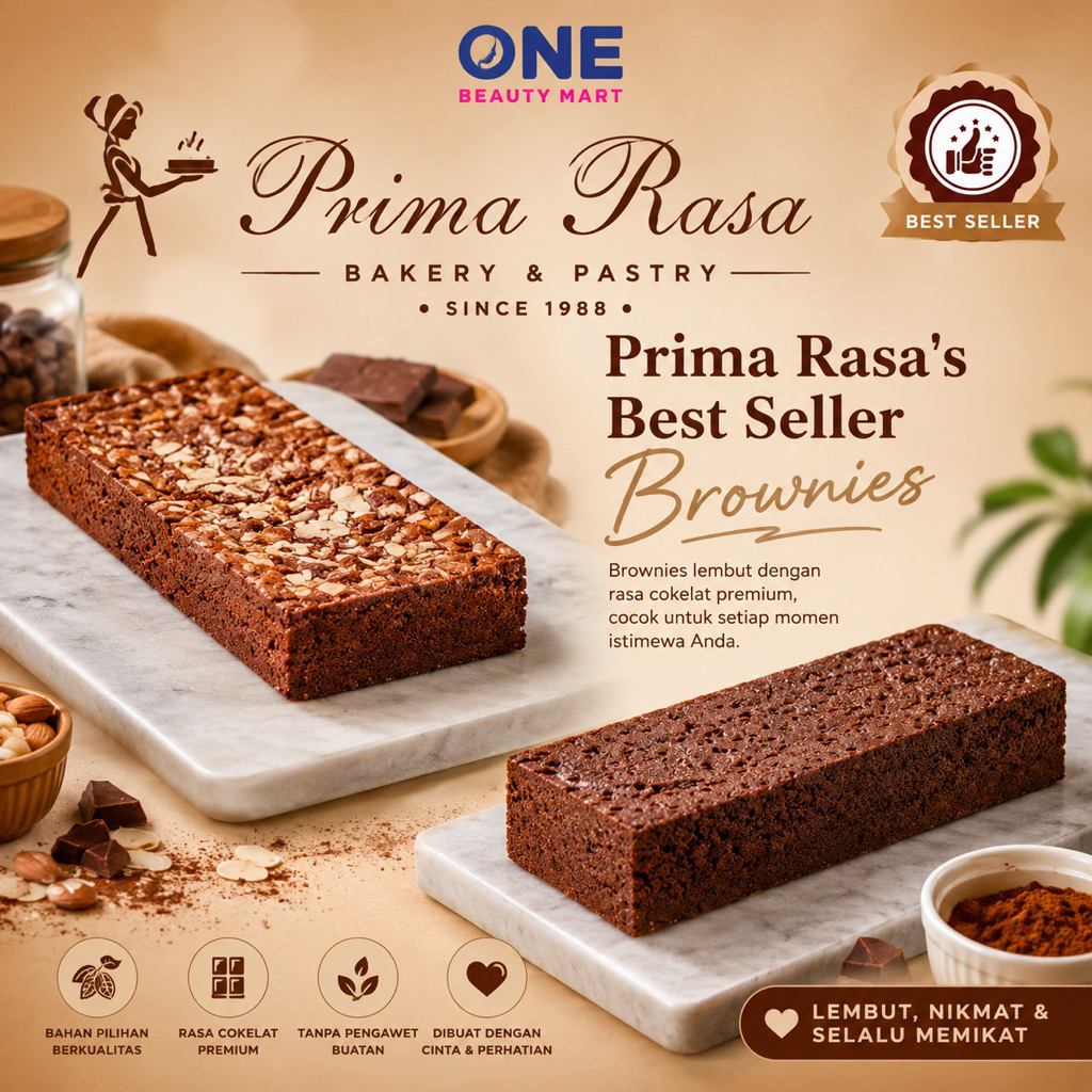 BROWNIES PANGGANG ORIGINAL ALMOND PRIMA RASA BANDUNG | KUE BROWNIS PRIMARASA OLEH OLEH