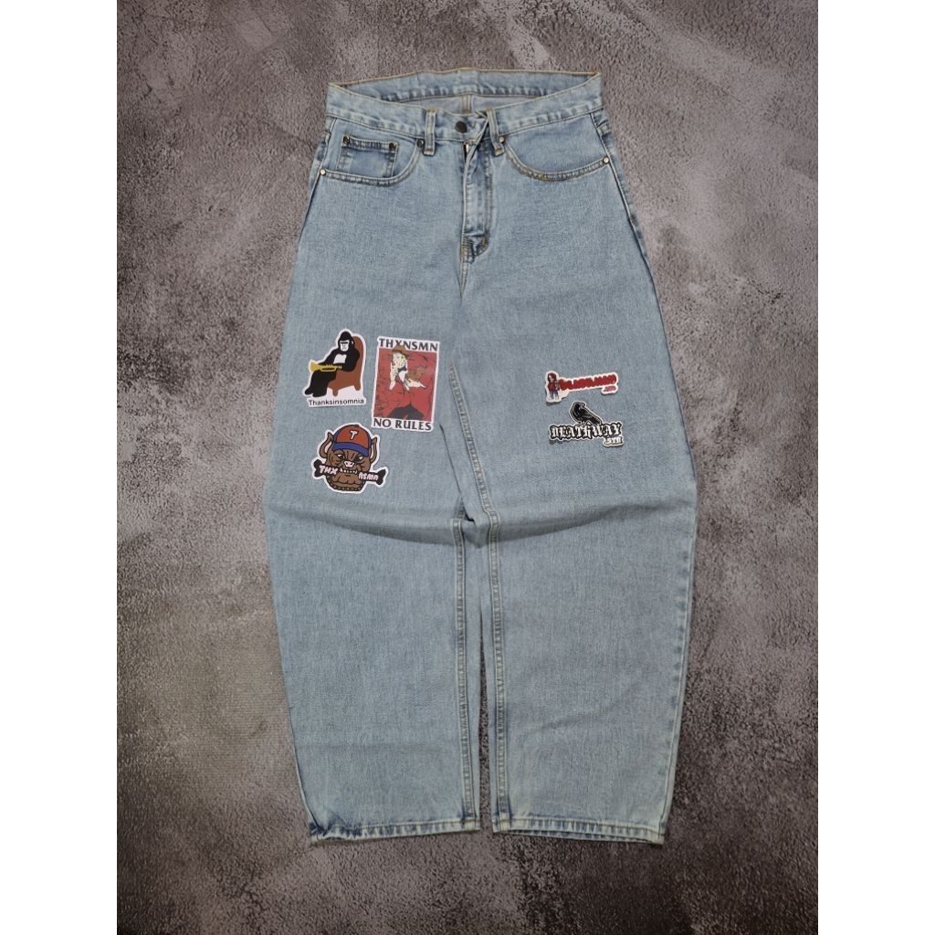 Denim Pants Ginna Red Star Light Blue